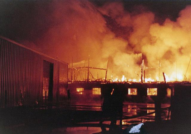 Hutton & Johnson lumber Yard fire February 1980